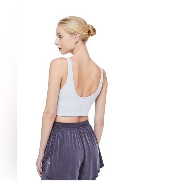Lululemon Principal Dancer Corsetry Bra Silver Lilac Sz 4 - Picture 2 of 9